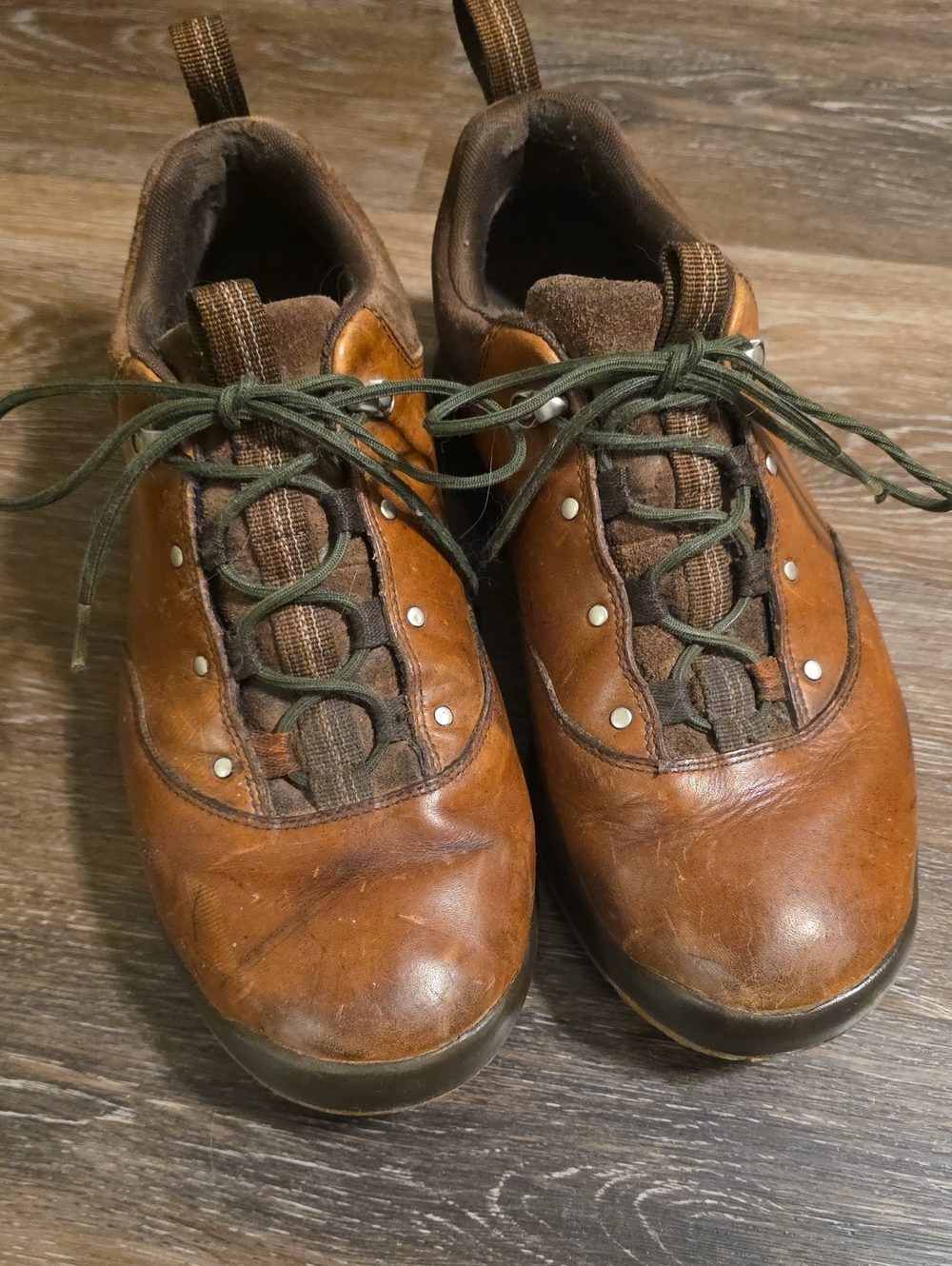 Chaco Brown Leather Sneakers with Olive Laces